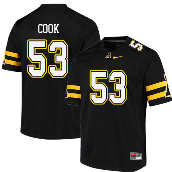 Men #53 Noel Cook Appalachian State Mountaineers College Football Jerseys Sale-Black